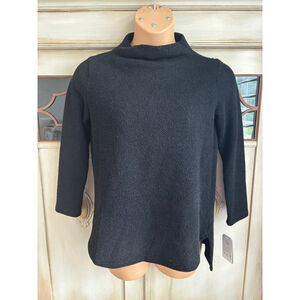 NWT Funnel Neck Black Textured Sweater by Clara Sunwoo | Size Small